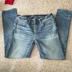 American Eagle Outfitters Blue Slim Jeans with Vintage Wash